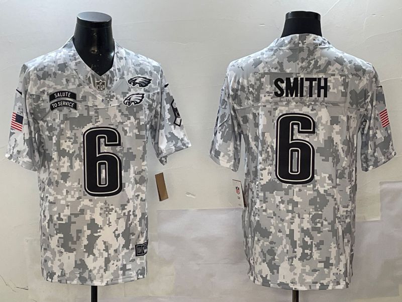Men Philadelphia Eagles #6 Smith Camo Nike 2025 Salute to Service Limited NFL Jersey style 5->philadelphia eagles->NFL Jersey